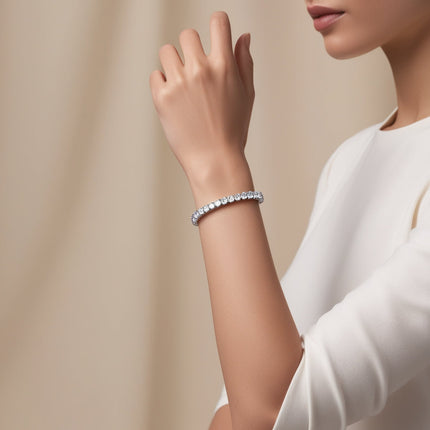4.00 CTW AGI Certified Lab-Grown Diamond (G/Vs) Tennis Bracelet in Choice of 14K White or Yellow Gold