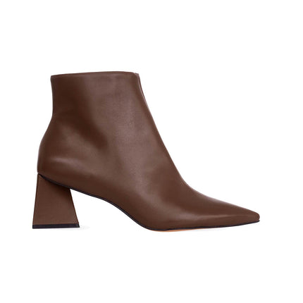 Mabea Black Sheepskin Ankle Boots – 6.4cm Pointed Block Heel