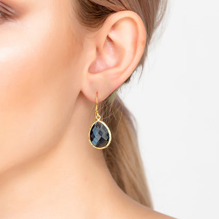 Petite Drop Earrings Sapphire Hydro Gold