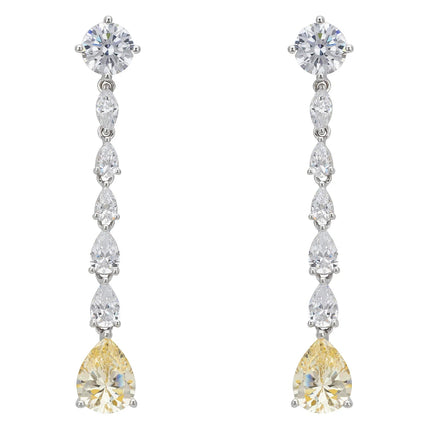 Blanchett Drop Earrings Yellow Topaz Silver