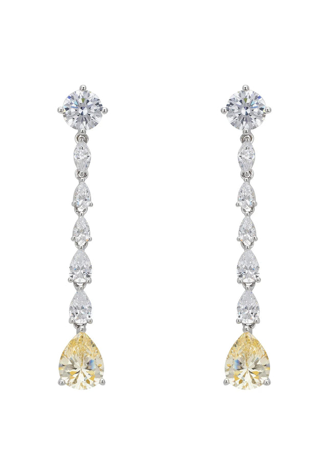 Blanchett Drop Earrings Yellow Topaz Silver