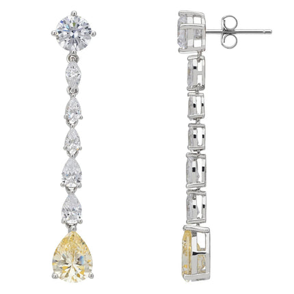 Blanchett Drop Earrings Yellow Topaz Silver