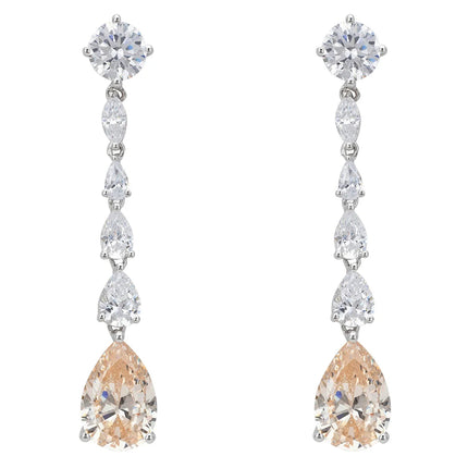 Bardot Champagne Quartz Drop Earrings Silver