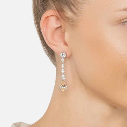 Bardot Champagne Quartz Drop Earrings Silver