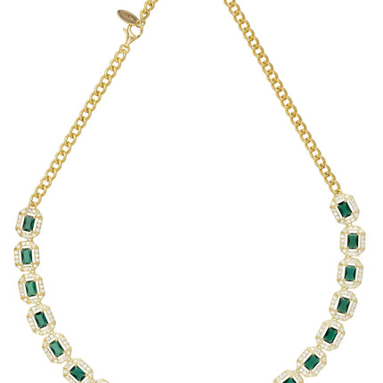 Whistledown Emerald Gemstone Necklace Gold