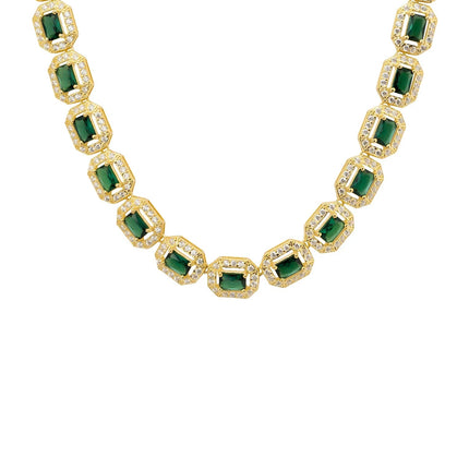 Whistledown Emerald Gemstone Necklace Gold