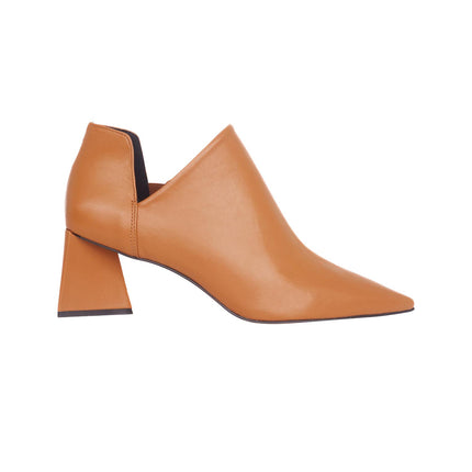 Maranta Olive Sheepskin Ankle Boots – 6.3cm Pointed Block Heel