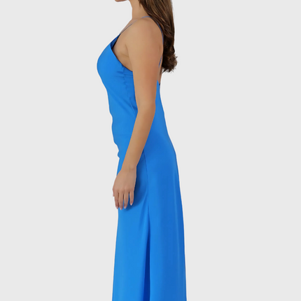 The Tropea Dress – Italian Silk in Cobalt Blue