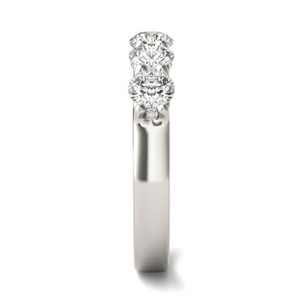 AGI Certified 1 1/4 CTW Round Lab Grown Diamond (G/Vs) Five Stone Anniversary Band in 14K White Gold