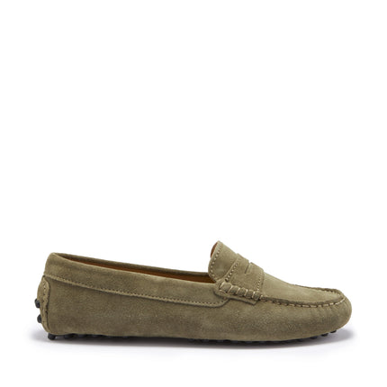 Women's Penny Driving Loafers, Truffle Suede