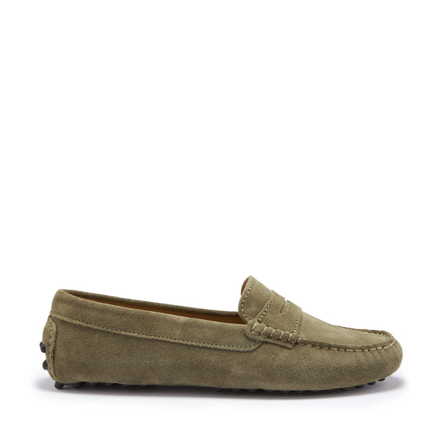 Women's Penny Driving Loafers, Truffle Suede