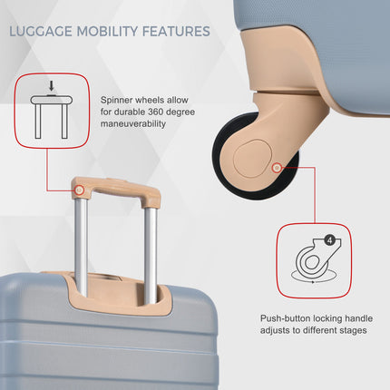 5-Piece Luggage Set With Expandable Travel Bag - Includes 16", 20", 24", 28" Suitcases With 360° Spinner Wheels and Adju