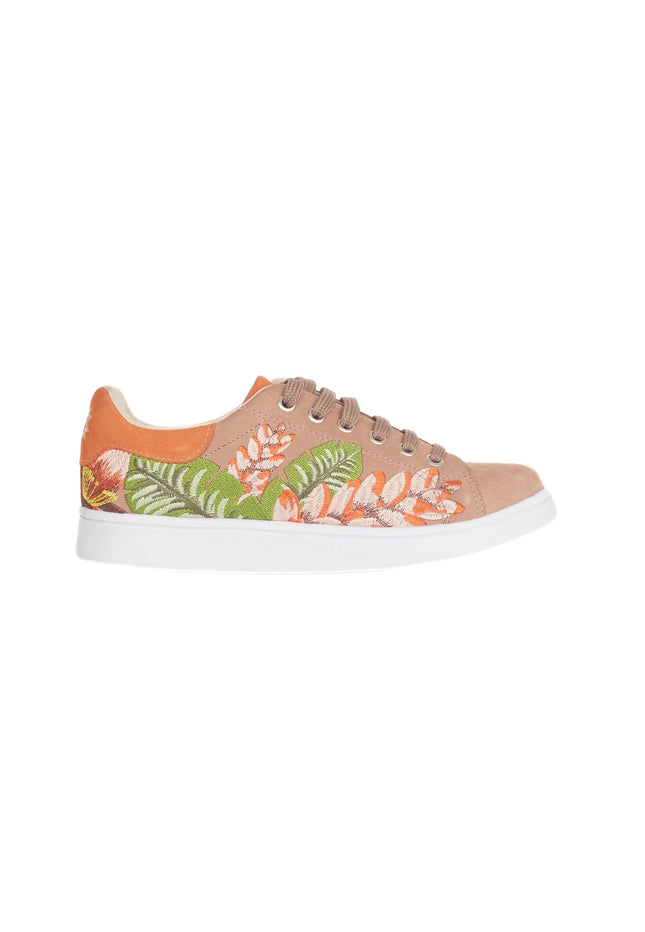 Floral Embroidered Suede Sneakers – Artisan Women