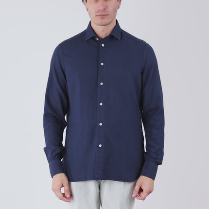 Blue Cotton and Viscose Shirt for Autumn/Winter