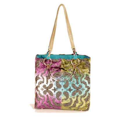 Baroque Teal Small Tote