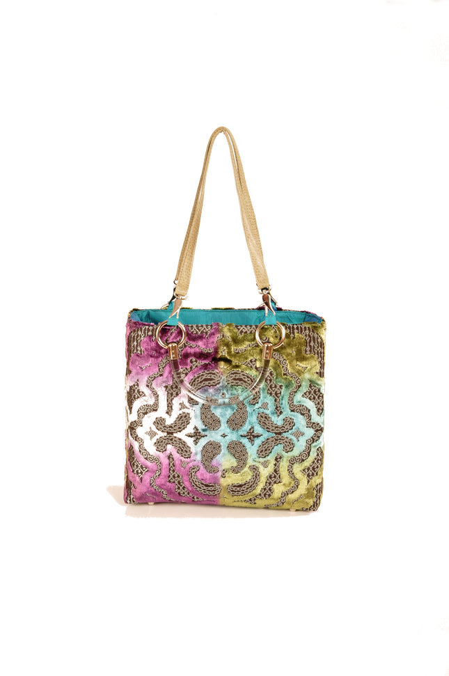 Baroque Teal Small Tote