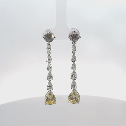 Blanchett Drop Earrings Yellow Topaz Silver