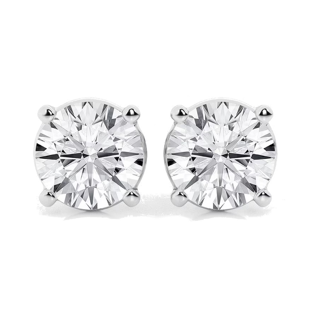 5.00 CTW AGI Certified Lab Grown Round Diamond Stud Earrings – G/vs in 14K White or Yellow Gold