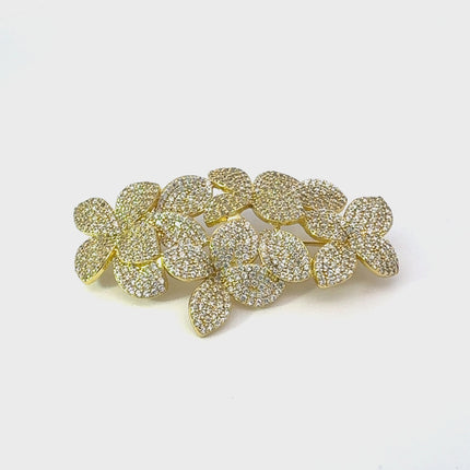 Petal Cascading Flower Brooch Gold