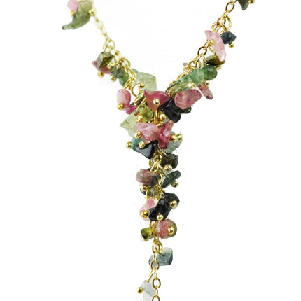 Mixed Tourmaline Cluster Necklace