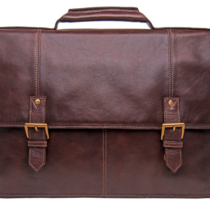 Hidesign Charles Large Double Gusset Leather 17" Laptop Compatible Briefcase Work Bag