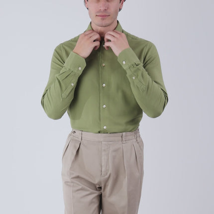 Green Cotton and Viscose Shirt for Autumn/Winter