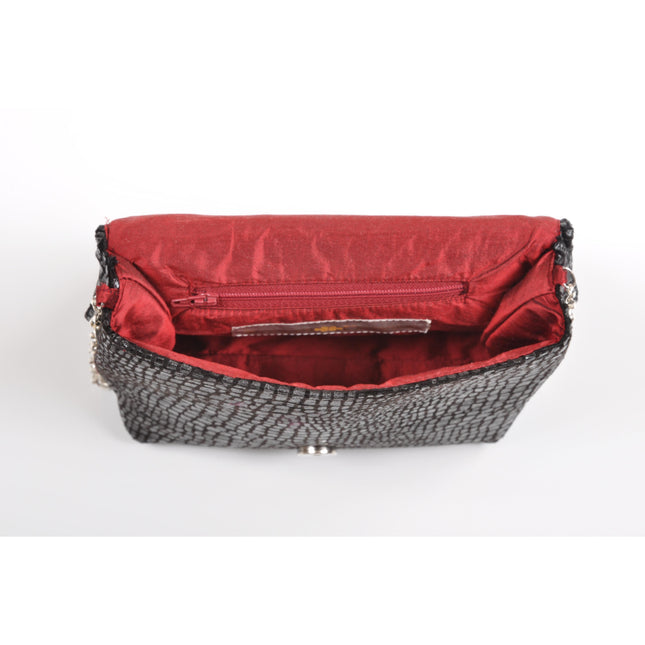 Boa Black Square Clutch