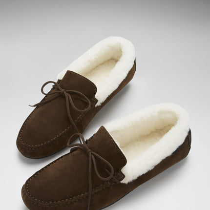 Slippers, Sheepskin, Brown Suede
