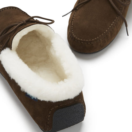 Slippers, Sheepskin, Brown Suede