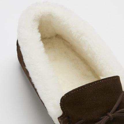 Slippers, Sheepskin, Brown Suede