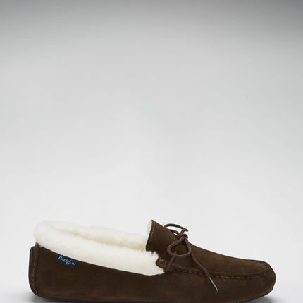 Slippers, Sheepskin, Brown Suede