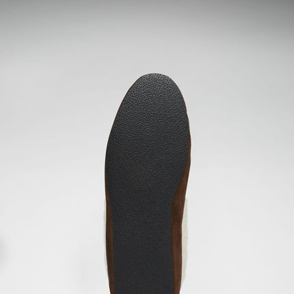 Slippers, Sheepskin, Brown Suede