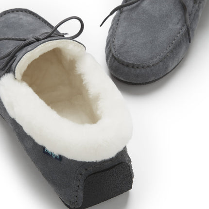 Slippers, Sheepskin, Slate Grey Suede