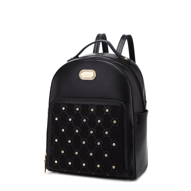 Wildflower Blossom Vegan Classy Travel Backpack + Wallet
