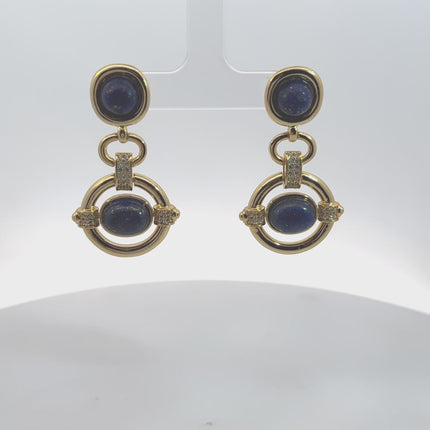Caterina Lapis Lazuli Drop Earrings Gold