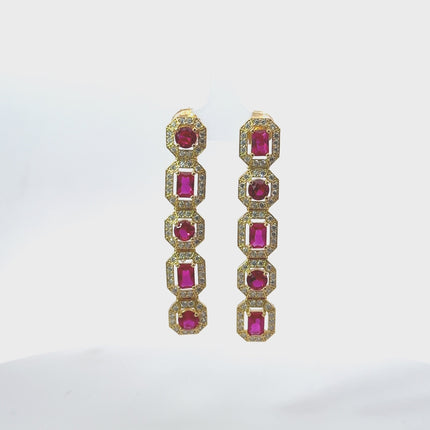 Whistledown Ruby Gemstone Earrings Gold