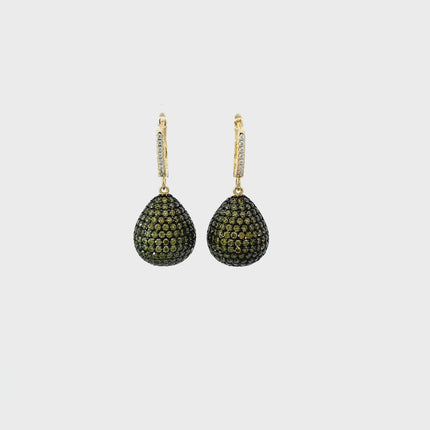Valerie Pear Drop Gemstone Earrings Gold Peridot
