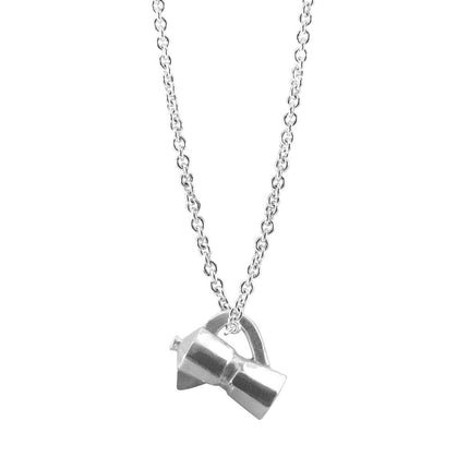 GUSTATORY Coffee Moka Pot Silver Necklace Pendant