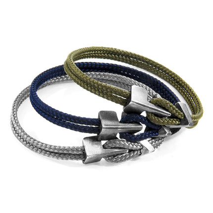 Sand Brown Brixham Silver and Rope Bracelet