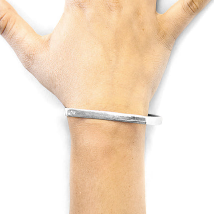 Holden Quarter Circle Geometric Silver Bangle