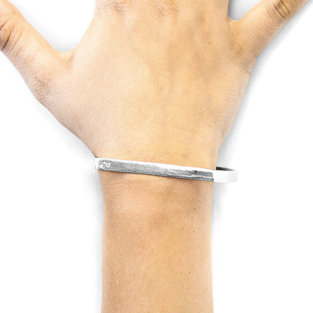 Holden Quarter Circle Geometric Silver Bangle