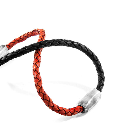 Cacao Brown Hayling Silver and Braided Leather Bracelet