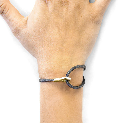 Shadow Grey Blake 9ct Yellow Gold and Stingray Leather Bracelet