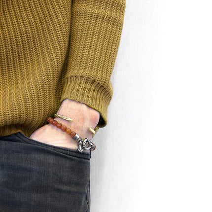 Gammell Full Rope Wayfarer 9ct Yellow Gold Bangle