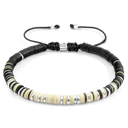 Off-White Kariba Silver and Vinyl Disc Macrame Bracelet