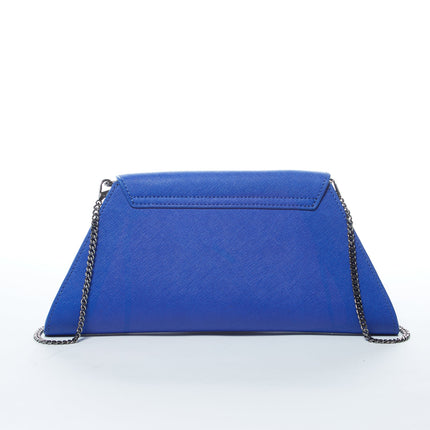 Leather Clutch Bag Evening Purse Cobalt Blue Unique Women's Handbag