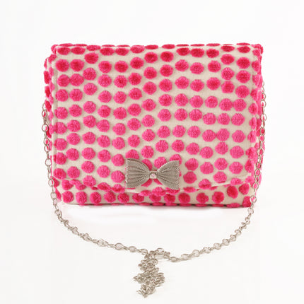 Polka Dot Pink Square Clutch