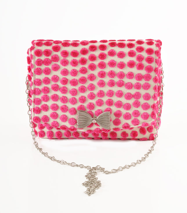 Polka Dot Pink Square Clutch