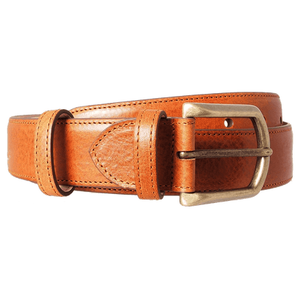 34 Mm Antique Buckle Leather Belt Tawny