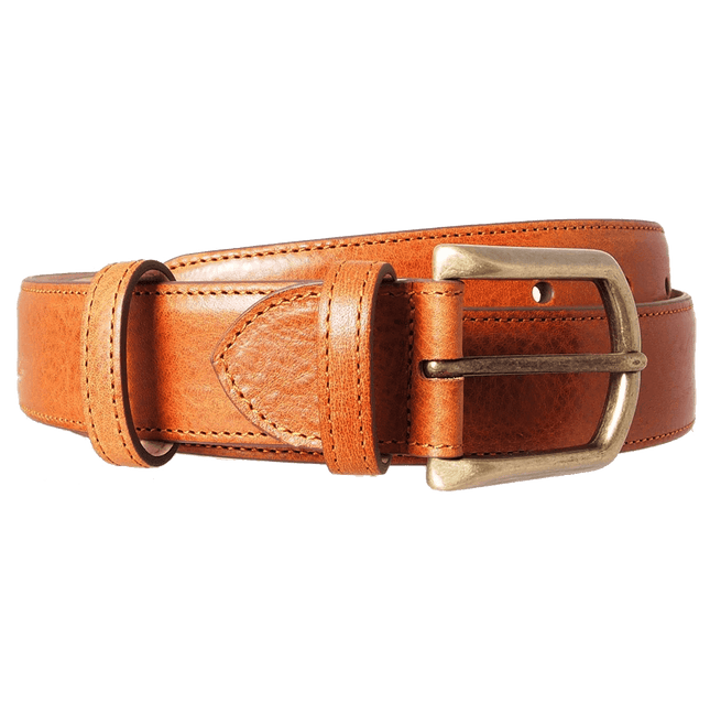 34 Mm Antique Buckle Leather Belt Tawny